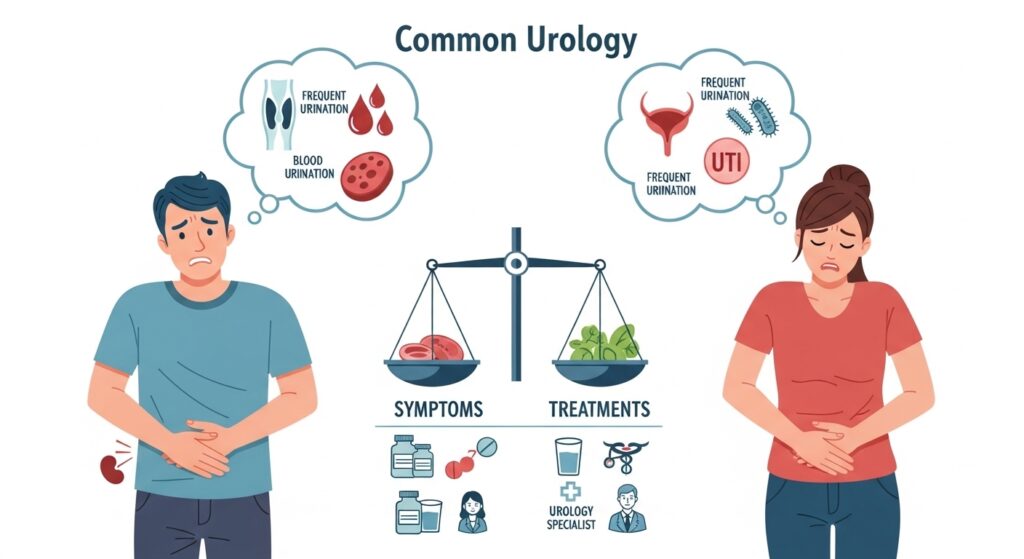 Common Urology Problems in Men and Women – Symptoms & Treatments